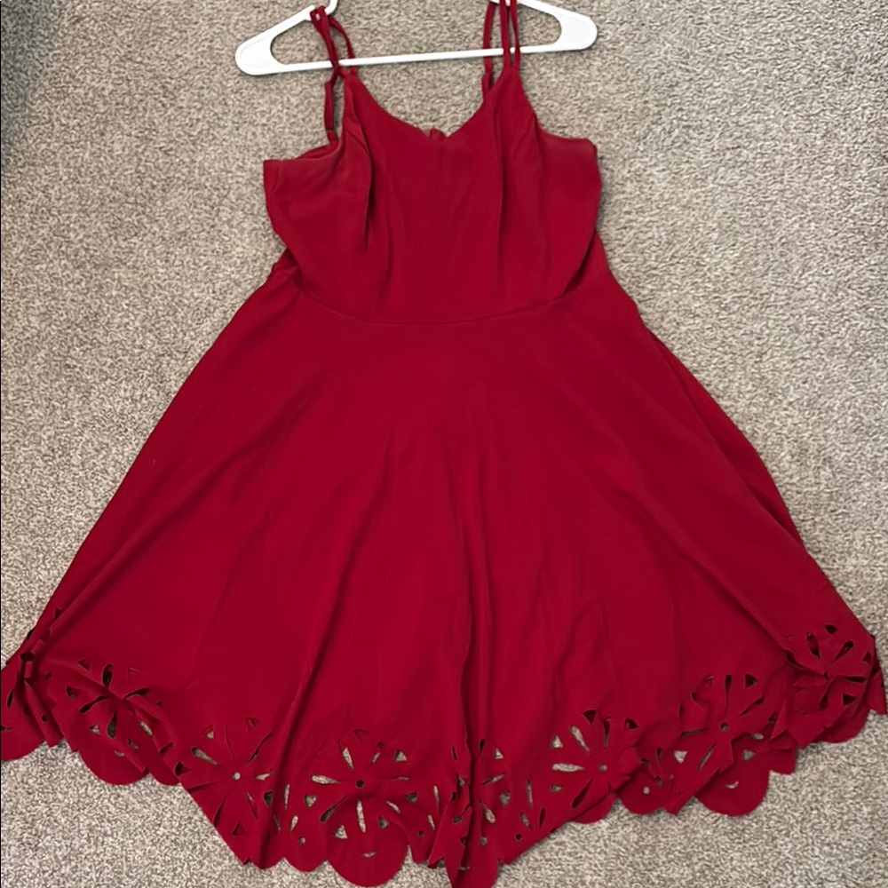 Grace Karin Red Spaghetti Strap Fit and Flare Mini Dress